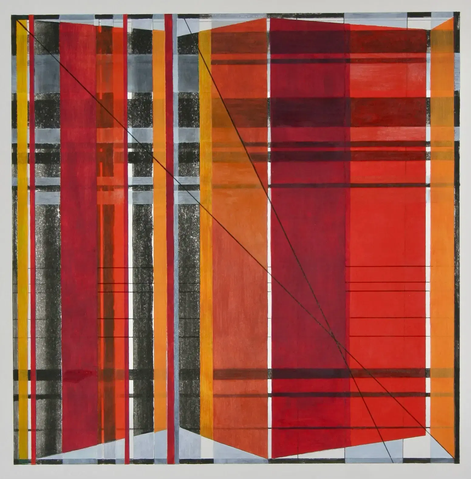 10_Grid_folding_carmine_veinous_paper